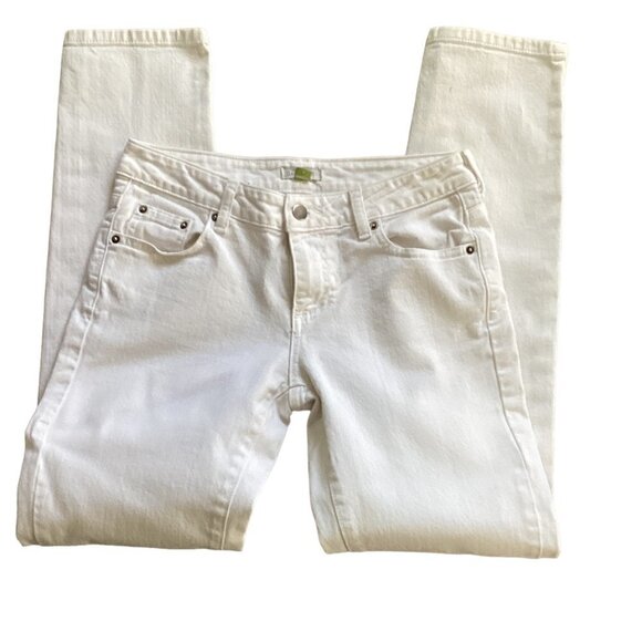 Garnet Hill Classic 5-Pocket Slim Straight Jeans Sz 2 (29x30") White #180i - Picture 6 of 11